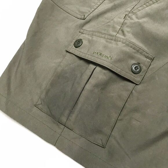 PATAGONIA Inter-Continental Cargo Shorts Women 10 L Military Olive Green Nylon - Picture 8 of 15